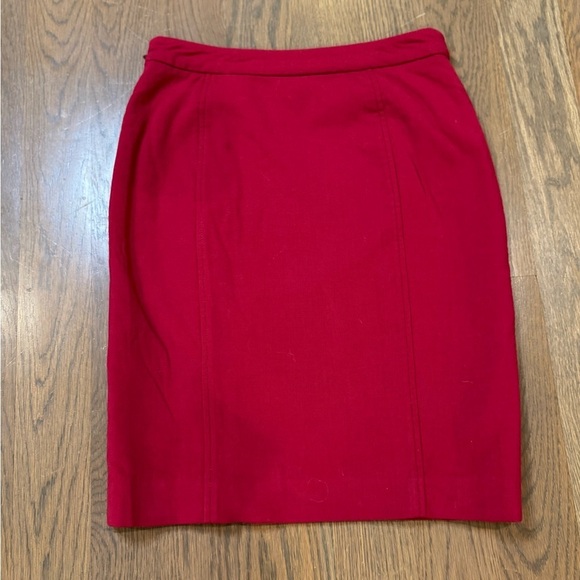 Worth Elegant Red Button-Front Skirt size 0 career wear professional B31 - Picture 6 of 6